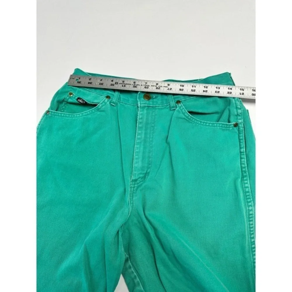 Vintage Chic 80s 90s Denim‎ High Waist Mom Jean Shorts Blue Green Cotton Sz 16